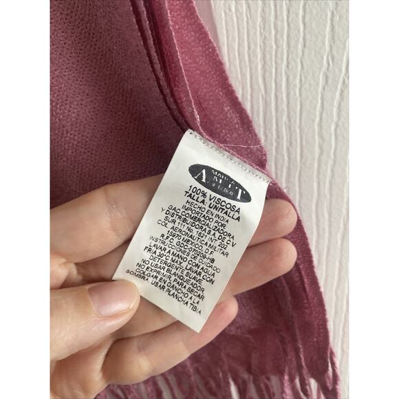 Pink Embroidered Scarf Feminine Fairy Cottage Boho‎ Pashmina - Picture 7 of 8